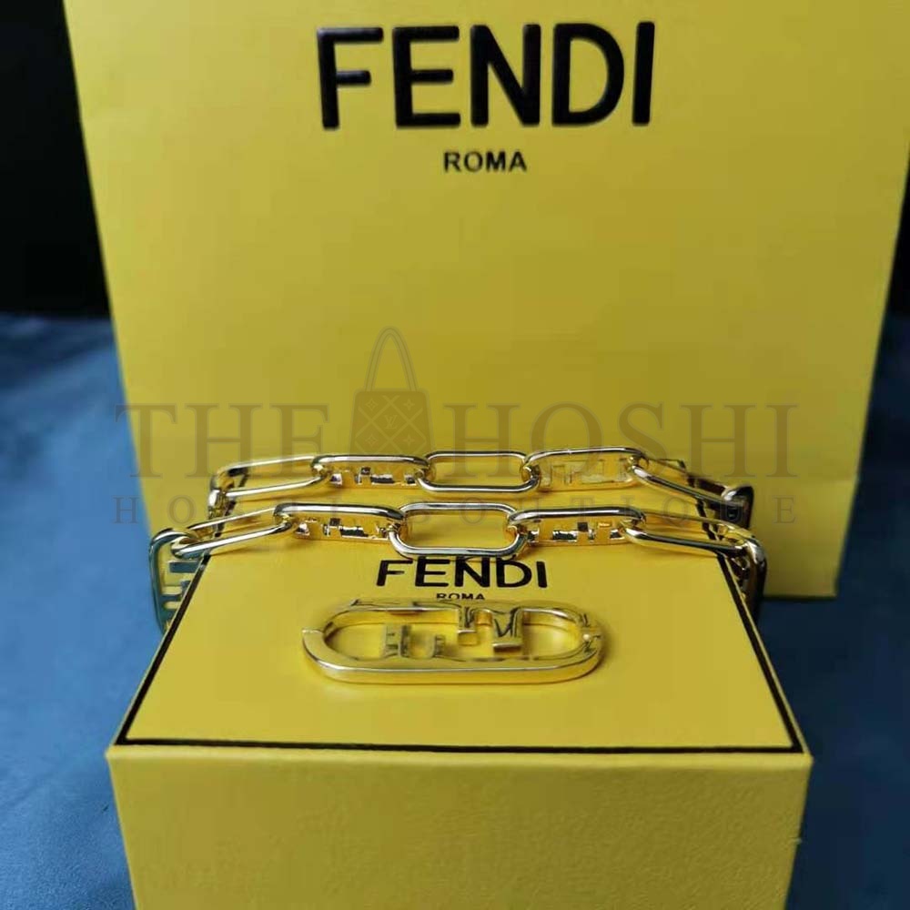 F**di Women Necklace with F**di OLock Mesh and Oval Clip Master Quality