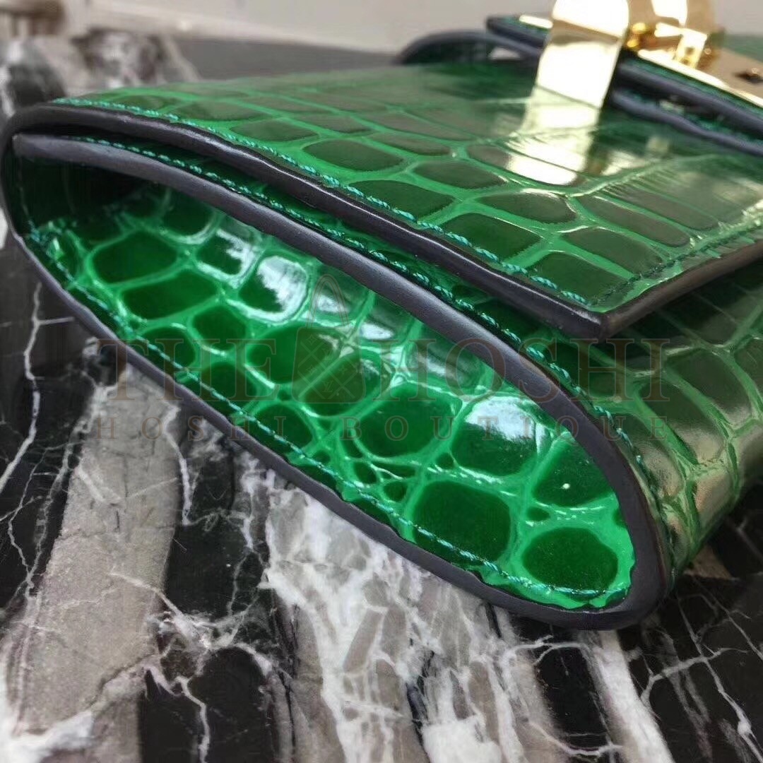 H**me5 Medor Clutch Bag In Bamboo Crocodile Leather Master Quality