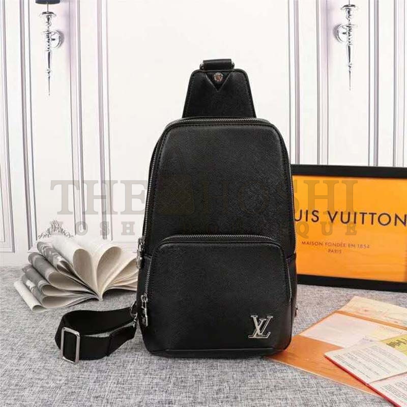 L0vis Vvtt0n LV Men Avenue Sling Bag Taiga Leather-Black Master Quality
