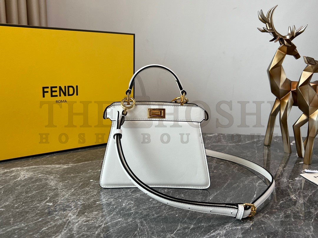 F**di Peekaboo ISeeU Petite Bag In White Nappa Leather Master Quality