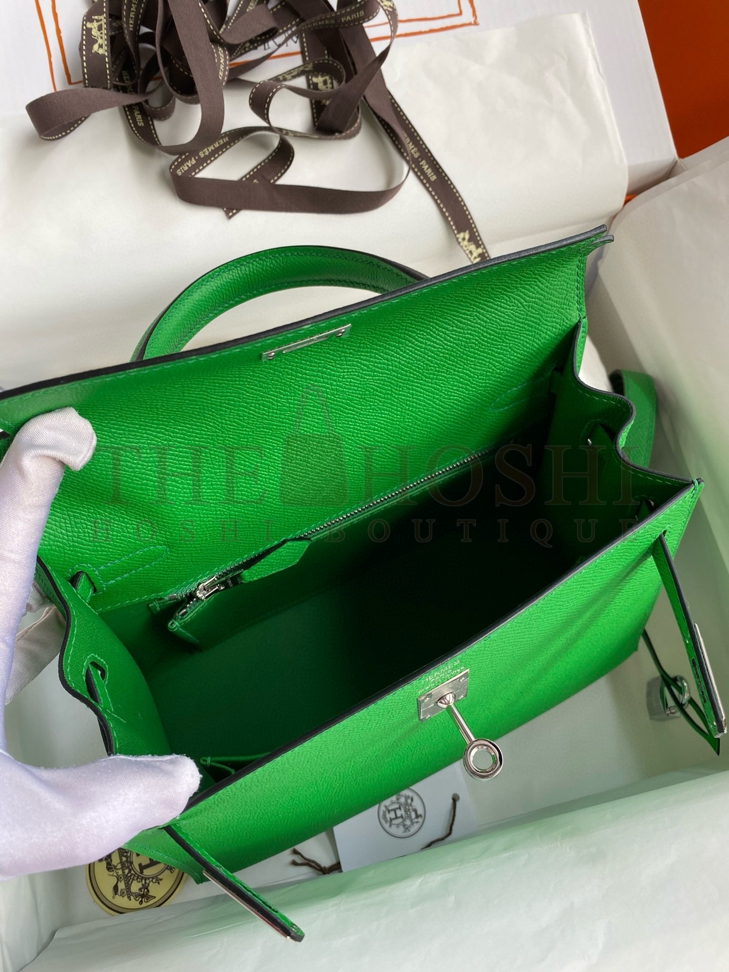 H**me5 Kelly Sellier 28 Handmade Bag In Bamboo Epsom Calfskin Master Quality