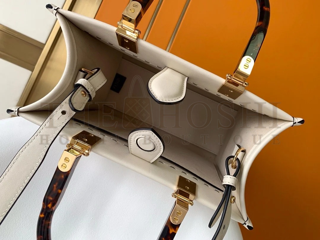 F**di Sunshine Small Tote Bag In White Calfskin Master Quality