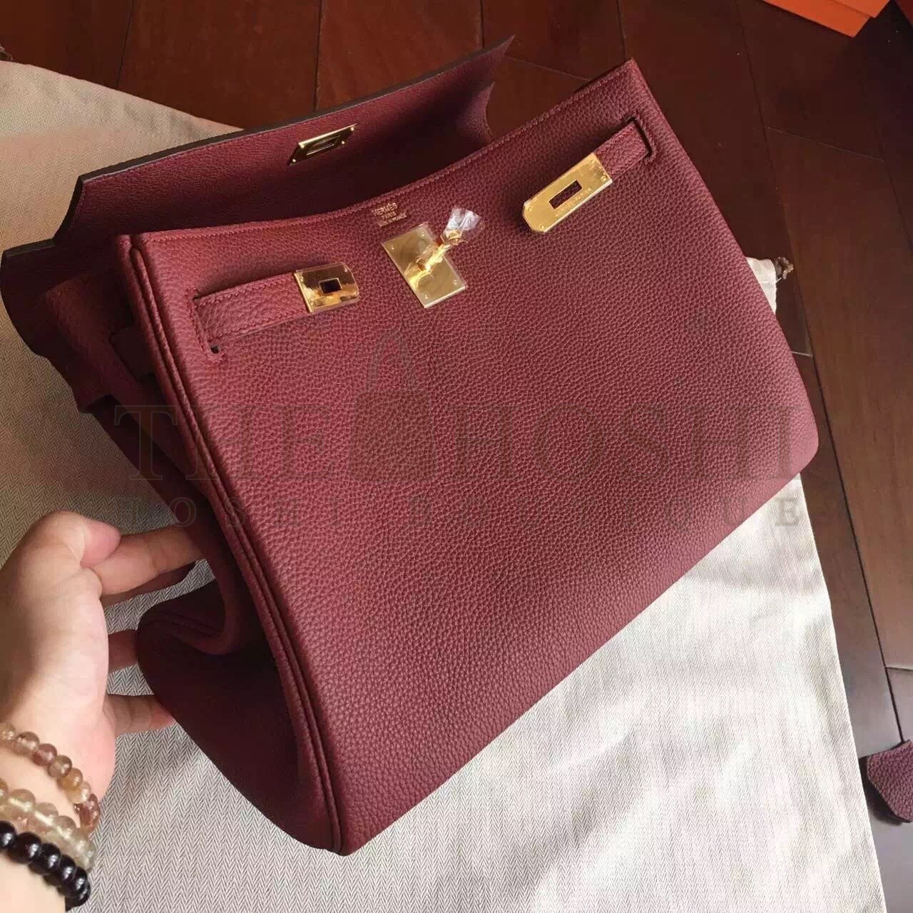 H**me5 Bordeaux Clemence Kelly 35cm Handmade Bag Master Quality