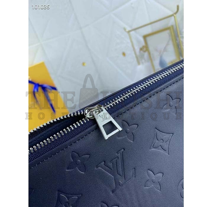 L0vis Vvtt0n LV Women Coussin PM Handbag Marine Blue Monogram Embossed Puffy Lambskin Calfskin Leather Master Quality