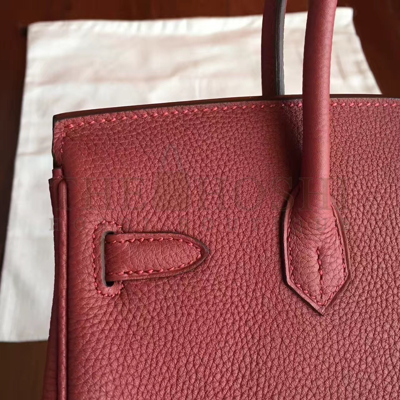 H**me5 Bordeaux Birkin 25cm Clemence Handmade Bag Master Quality