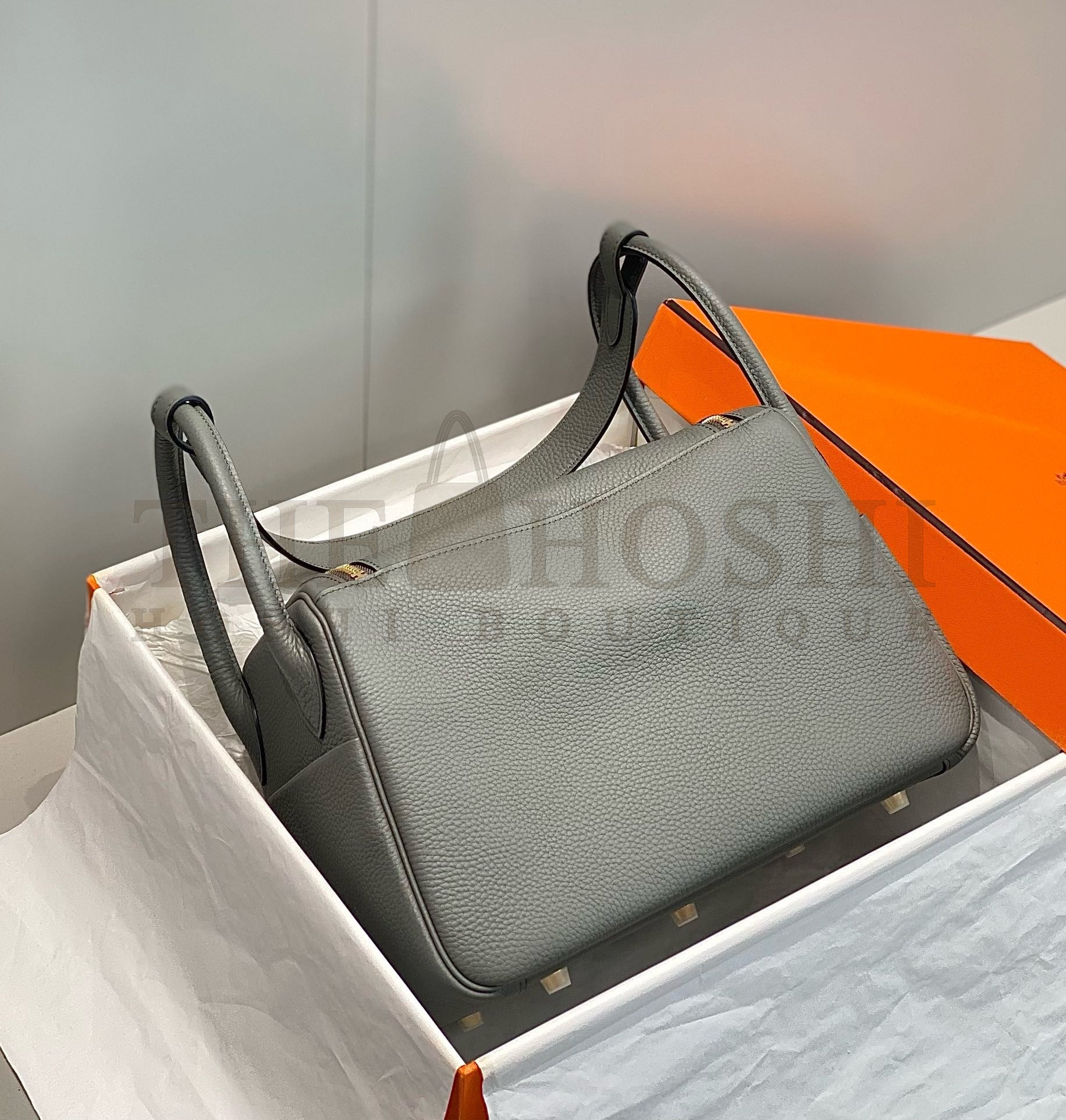 H**me5 Lindy 30cm Bag In Gris Meyer Clemence Leather GHW Master Quality