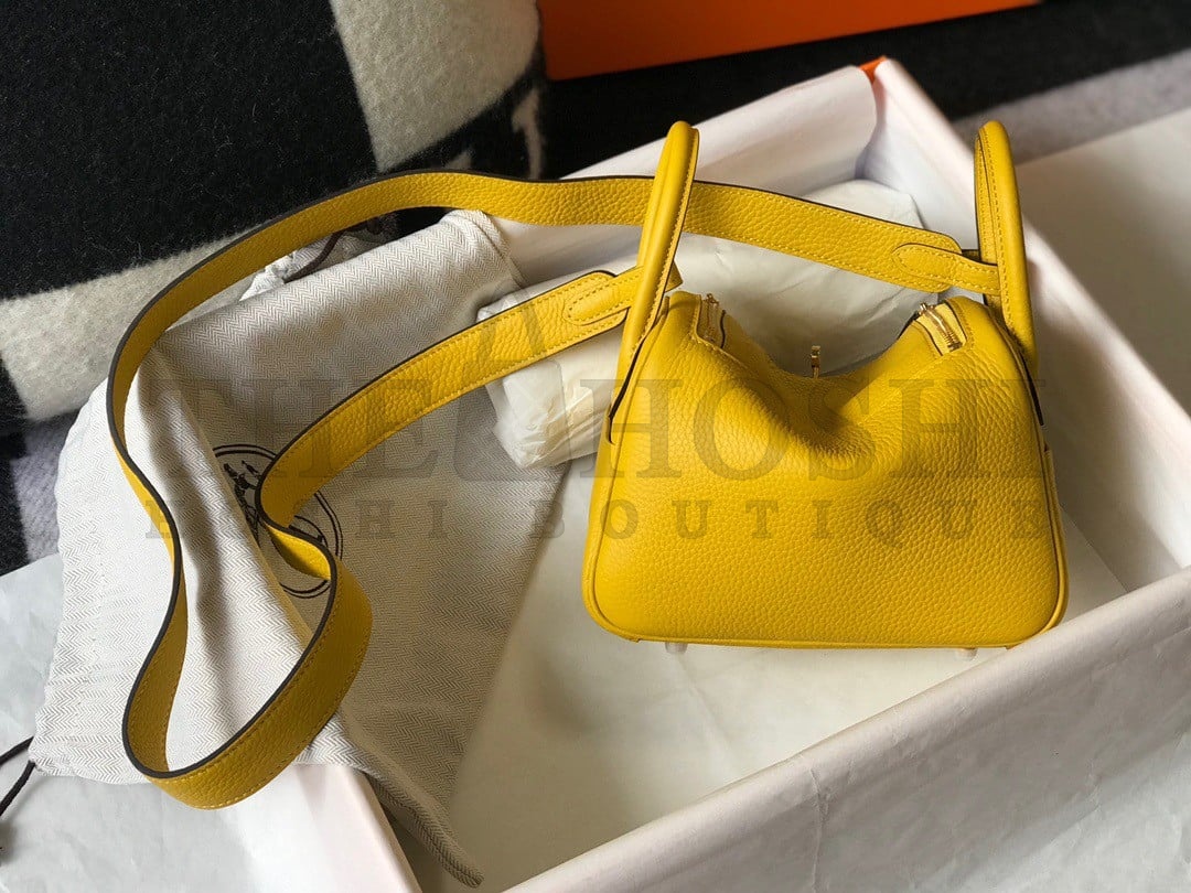 H**me5 Lindy Mini Bag In Yellow Clemence Leather GHW Master Quality