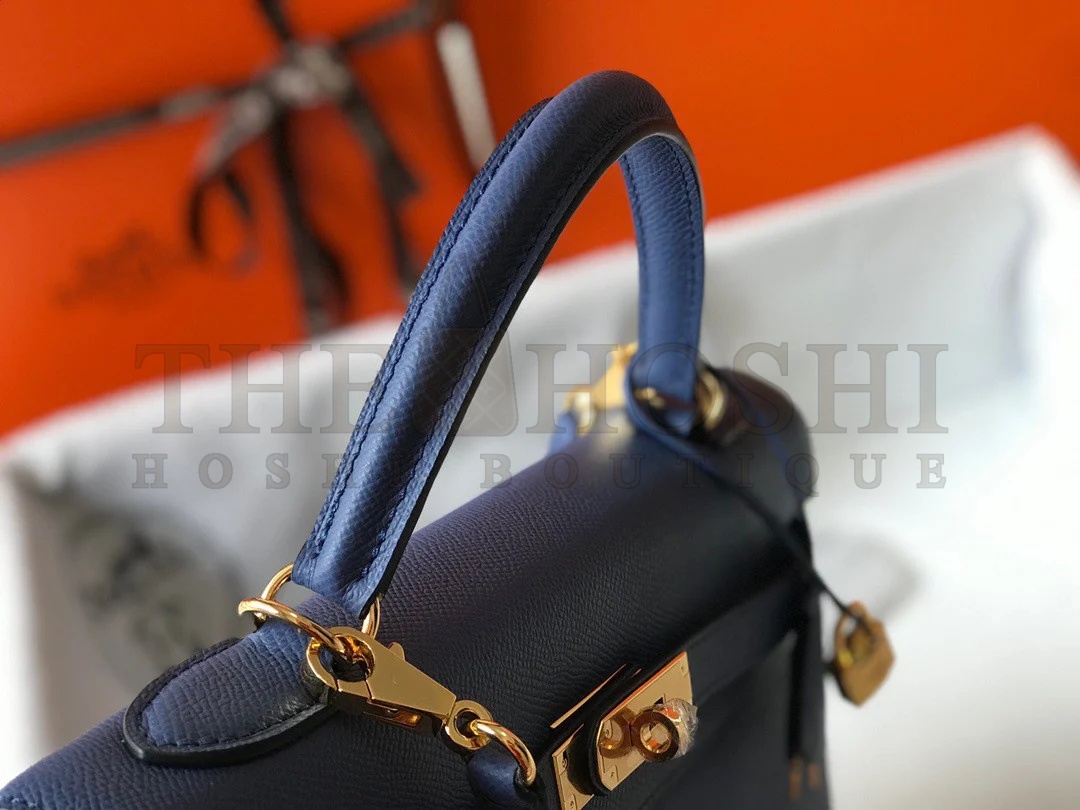 H**me5 Kelly 25cm Sellier Bag in Blue Agate Epsom Calfskin GHW Master Quality
