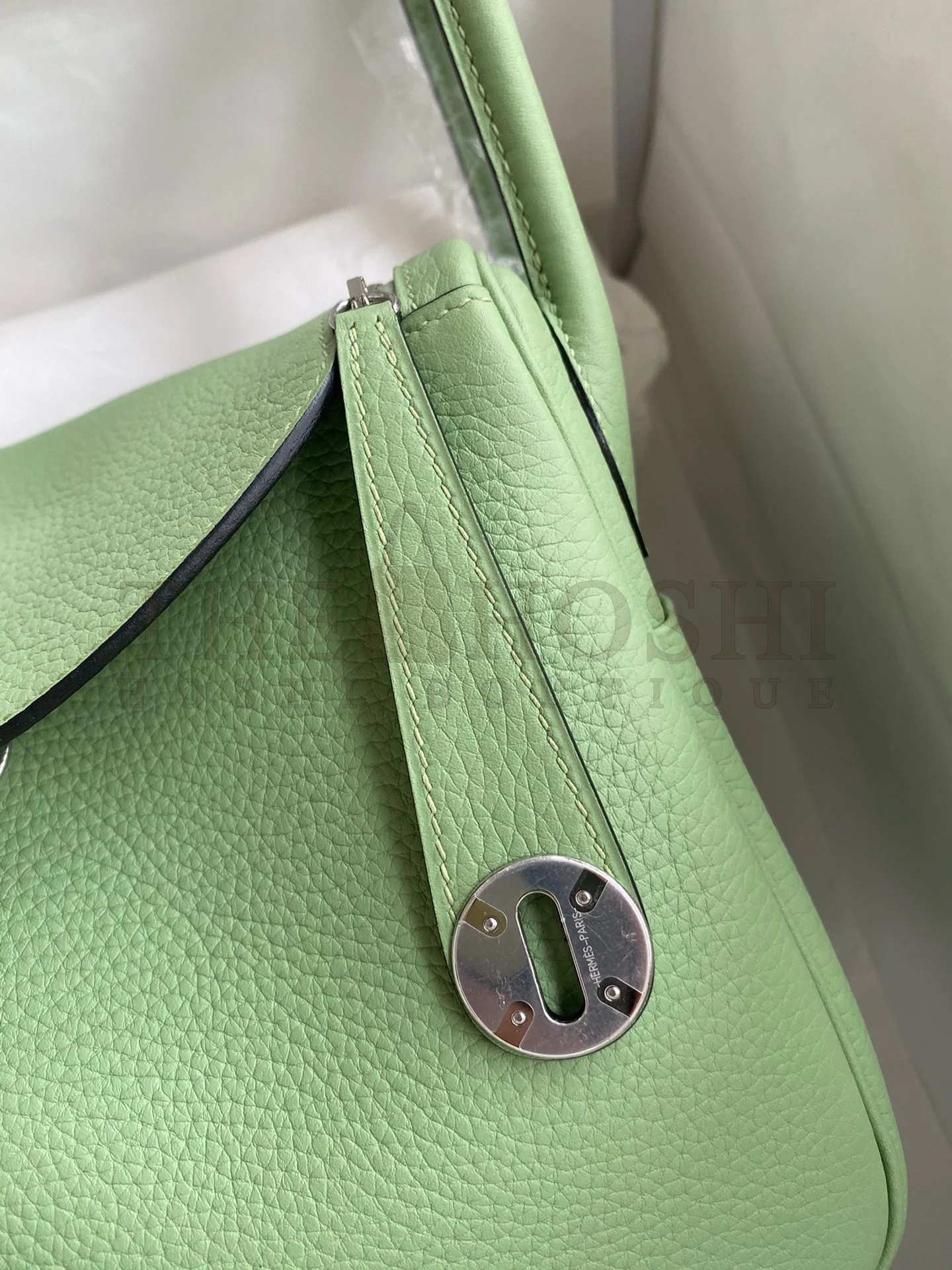 H**me5 Lindy 26 Handmade Bag In Vert Cypres Clemence Leather Master Quality
