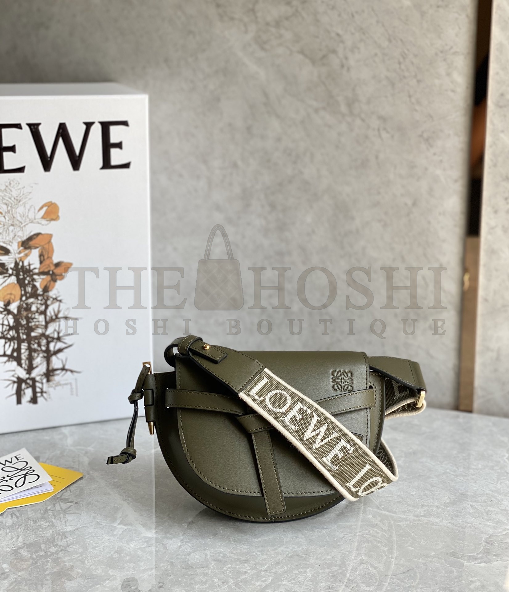 L0ew* Mini Gate Dual bag in soft calfskin andjacquard Mini size:21cm Small size : 25cm Master Quality