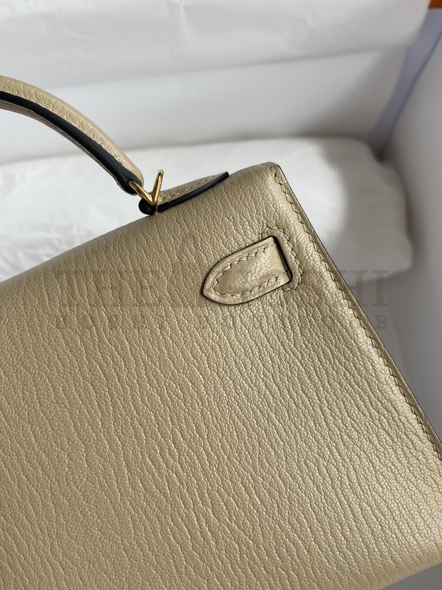 H**me5 Kelly Mini II Sellier Handmade Bag In Trench Chevre Mysore Leather Master Quality