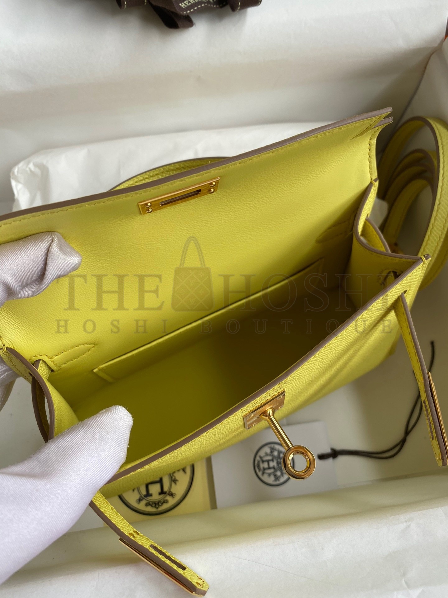 H**me5 Kelly Mini II Sellier Handmade Bag In Lime Epsom Calfskin Master Quality