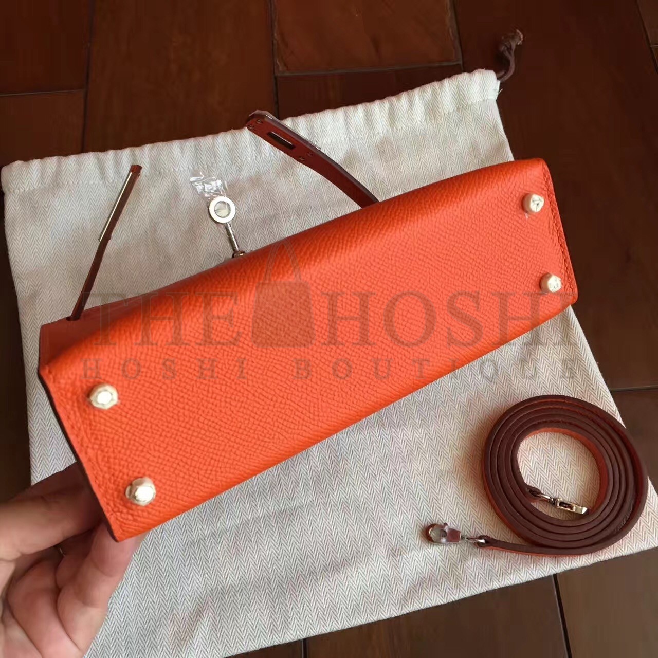 H**me5 Orange Epsom Kelly Mini II Handmade Bag Master Quality