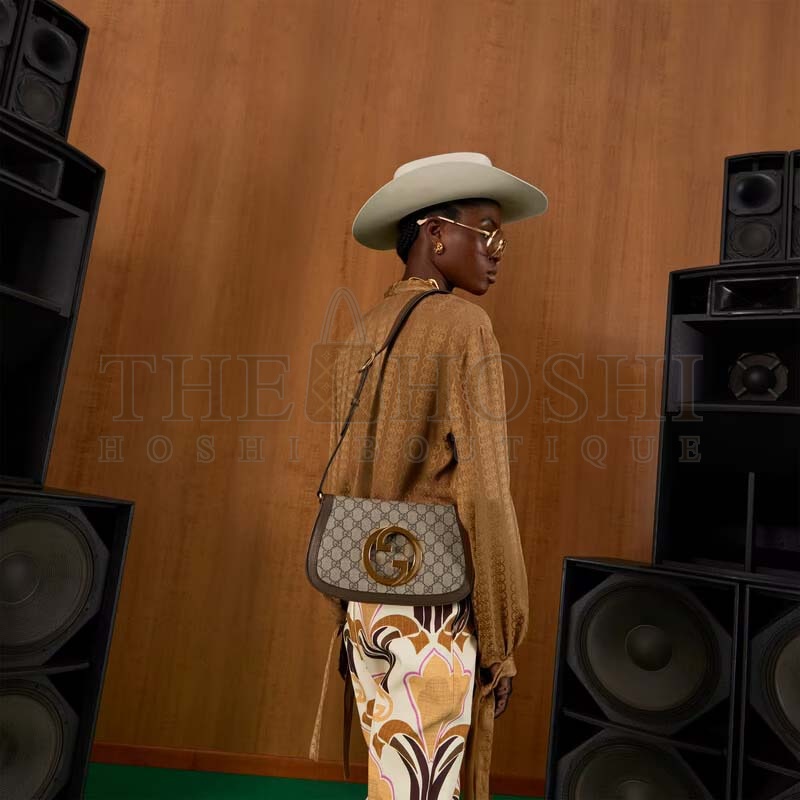 Gvc*1 Women GG Blondie Shoulder Bag Beige Ebony GG Svp*me Canvas Master Quality