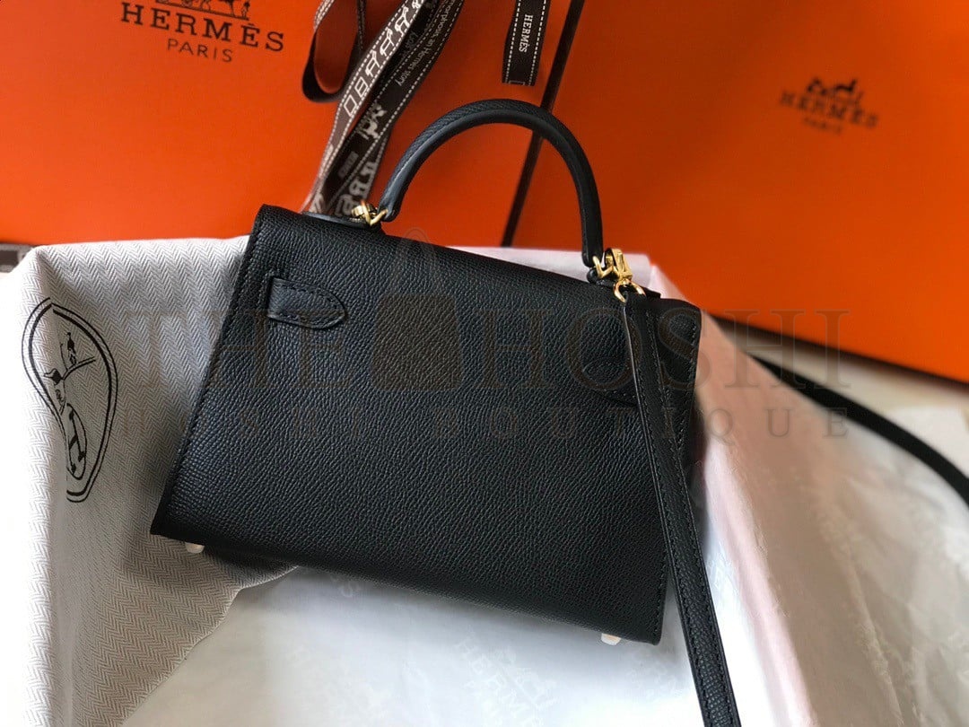 H**me5 Kelly Mini II Sellier Bag In Black Epsom Leather Master Quality