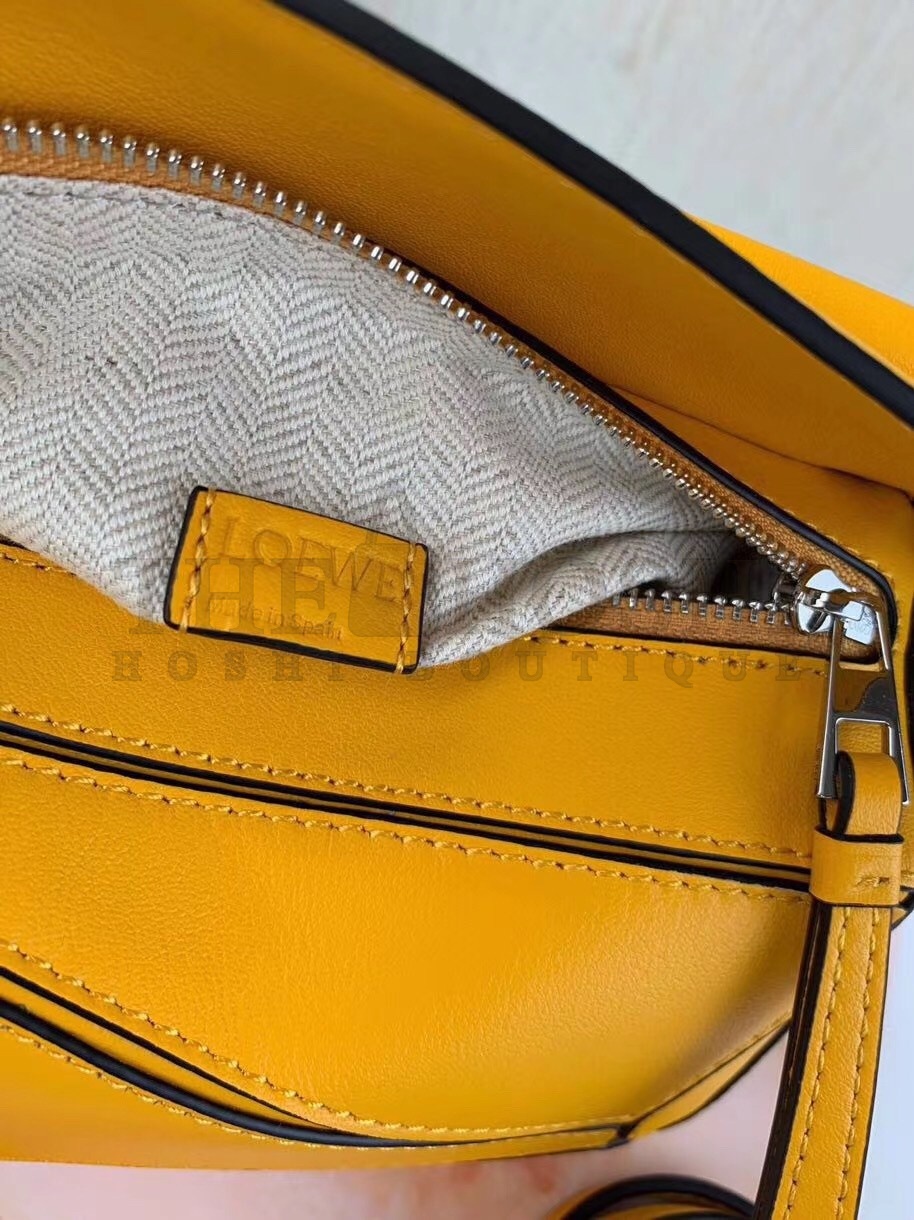 L0ew* Mini Puzzle Bag In Yellow Calfskin Leather Master Quality