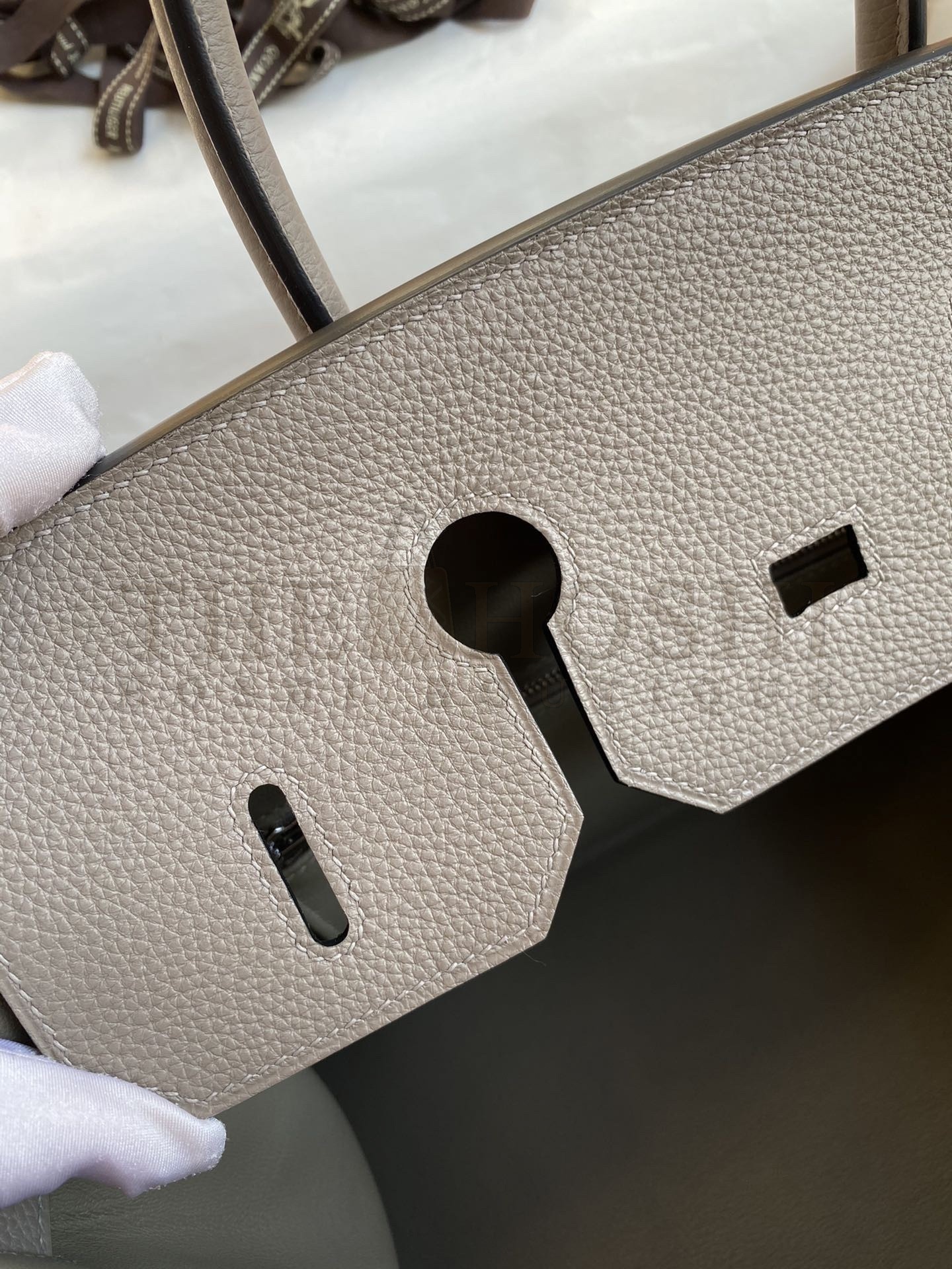 H**me5 Birkin 35 Retourne Handmade Bag In Gris Asphalt Clemence Leather Master Quality