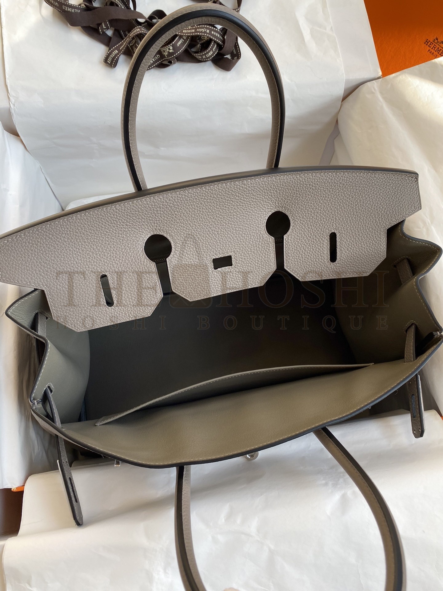 H**me5 Birkin 35 Retourne Handmade Bag In Gris Asphalt Clemence Leather Master Quality