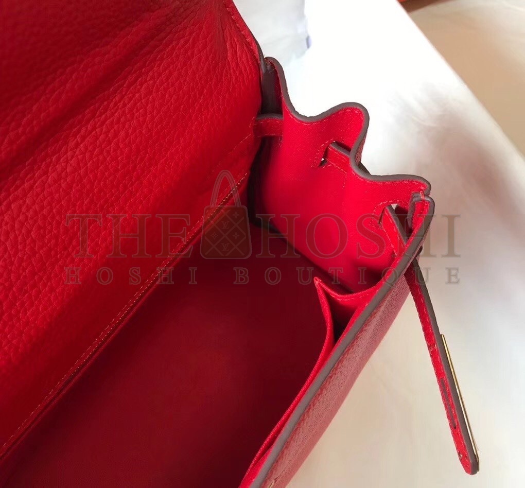H**me5 Red Clemence Kelly 25cm GHW Bag Master Quality
