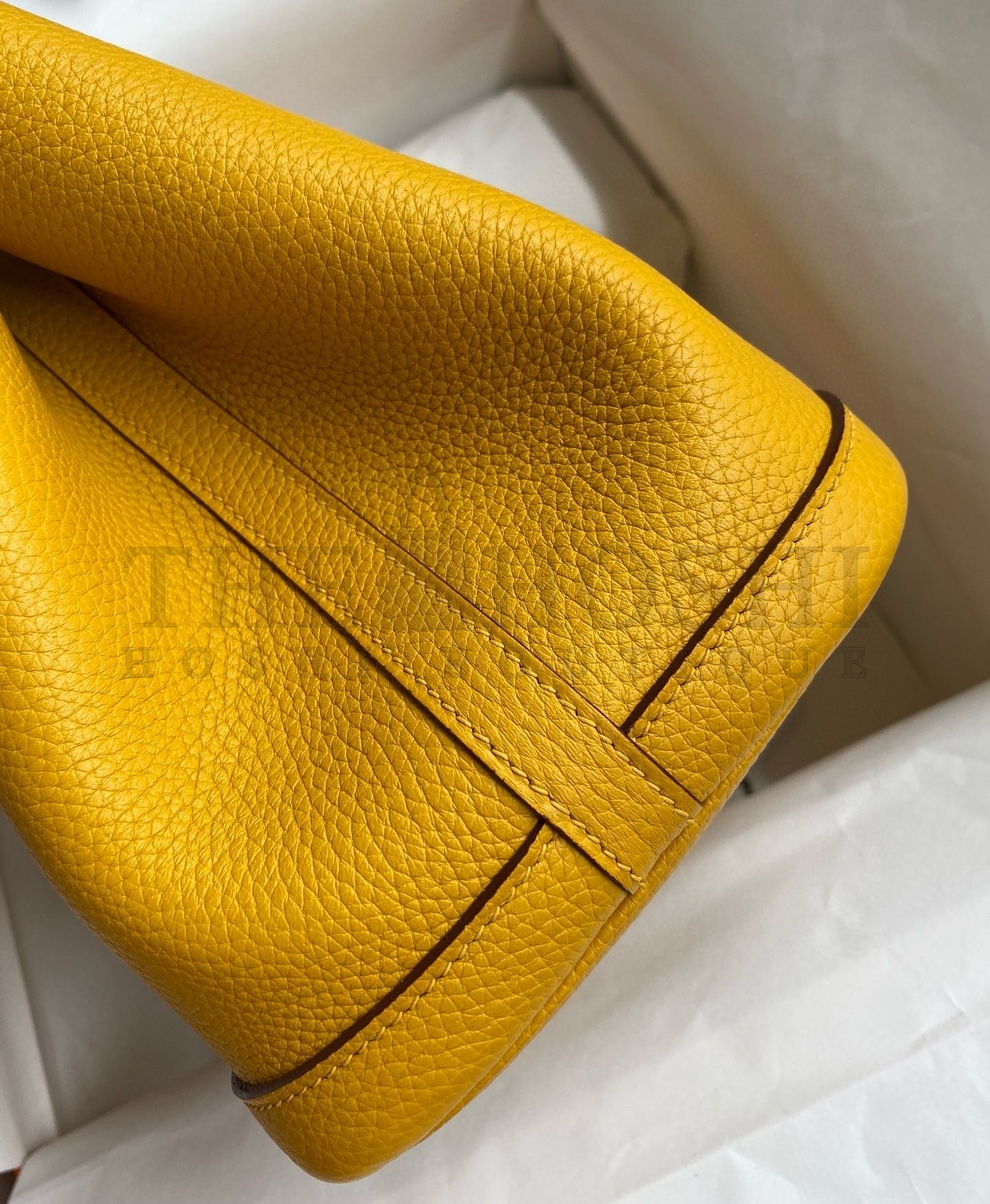 H**me5 Garden Party 30 Handmade Bag in Jaune Ambre Clemence Leather Master Quality