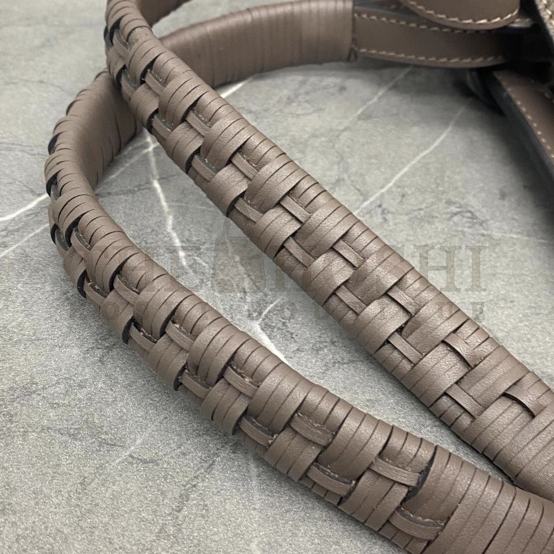 L0ew* Small Anagram Tote In Taupe Grained Calfskin Master Quality