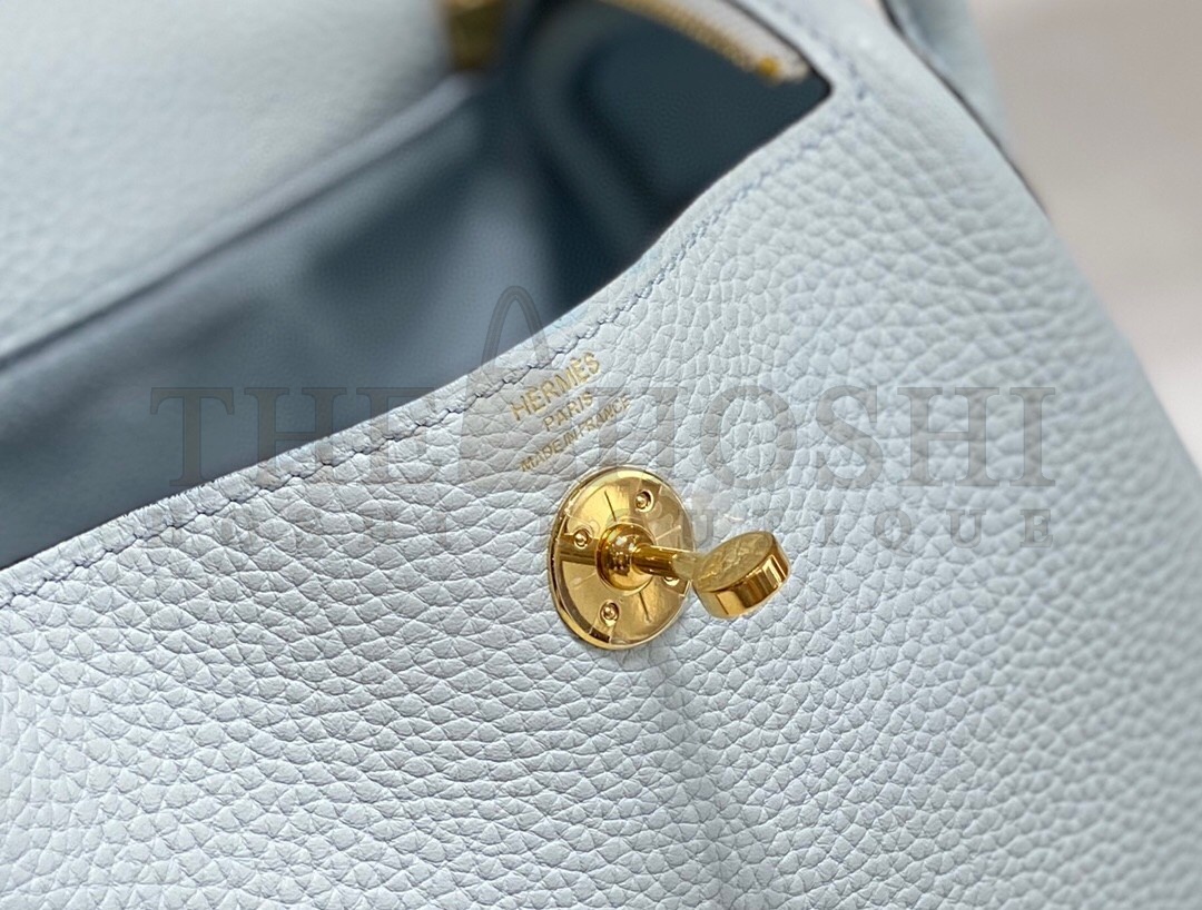 H**me5 Lindy Mini Bag In Blue Brume Clemence Leather GHW Master Quality