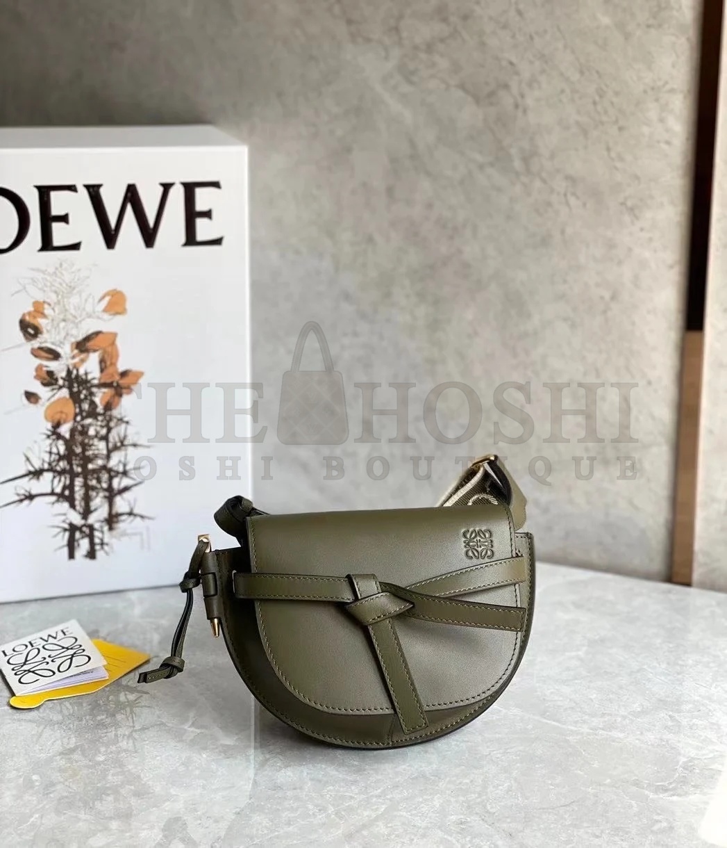 L0ew* Gate Dual Mini Bag In Autumn Green Calfskin Master Quality