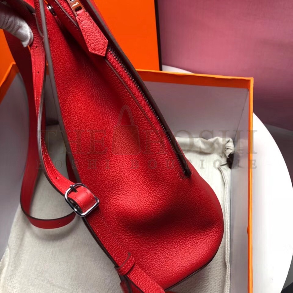 H**me5 GR24 Backpack In Red Everycolor Calfskin Master Quality