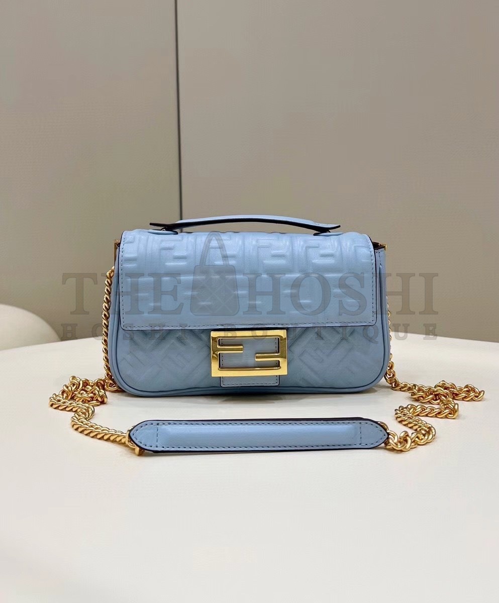F**di Baguette Chain Midi Bag In Blue Nappa Leather Master Quality