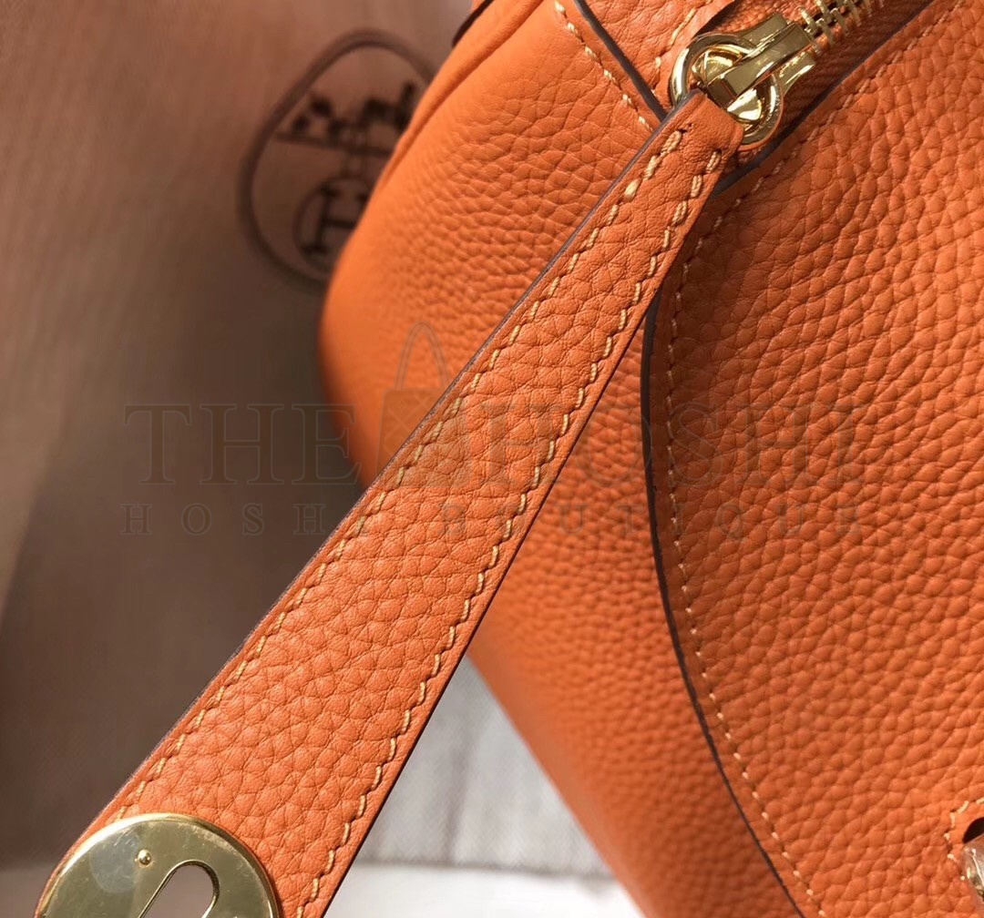 H**me5 Lindy 30cm Bag In Orange Clemence Leather Master Quality