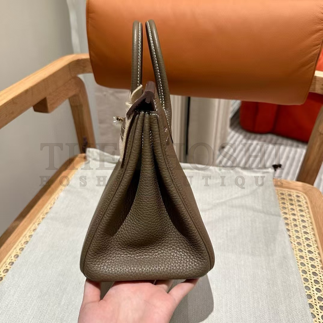 H**me5 Taupe Birkin 25cm Clemence Handmade Bag Master Quality