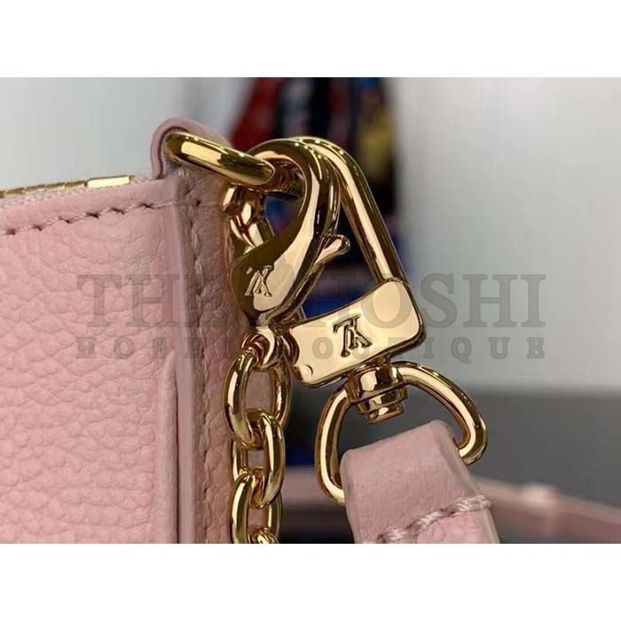 L0vis Vvtt0n LV Women Easy Pouch Pink Monogram Empreinte Embossed S*pple Grained Cowhide Master Quality