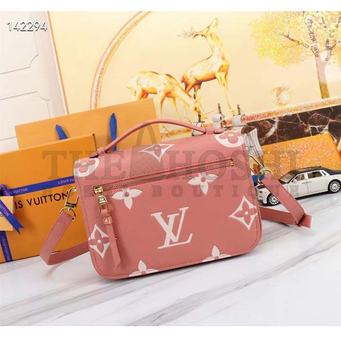 L0vis Vvtt0n LV Women Pochette Métis Handbag Trianon Pink Cream Embossed Grained Cowhide Master Quality