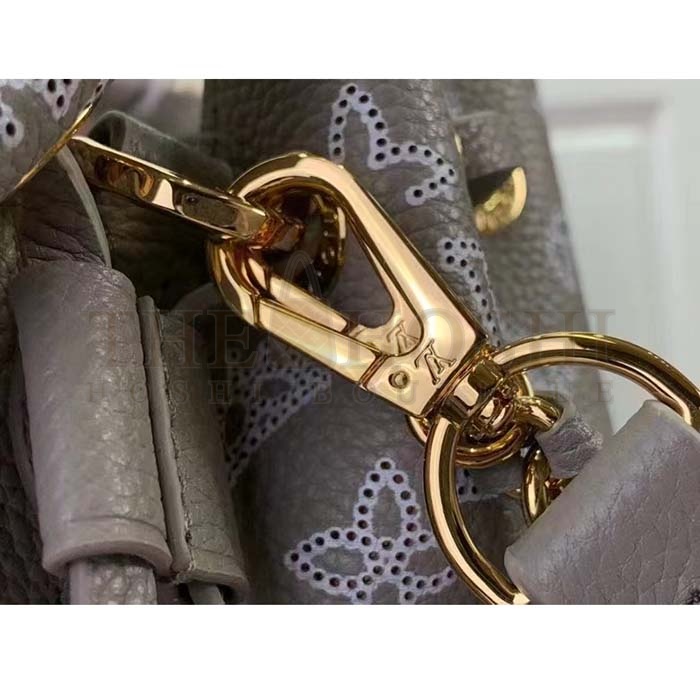 L0vis Vvtt0n LV Women Bella Tote Gray Mahina Perforated Calfskin Leather Master Quality