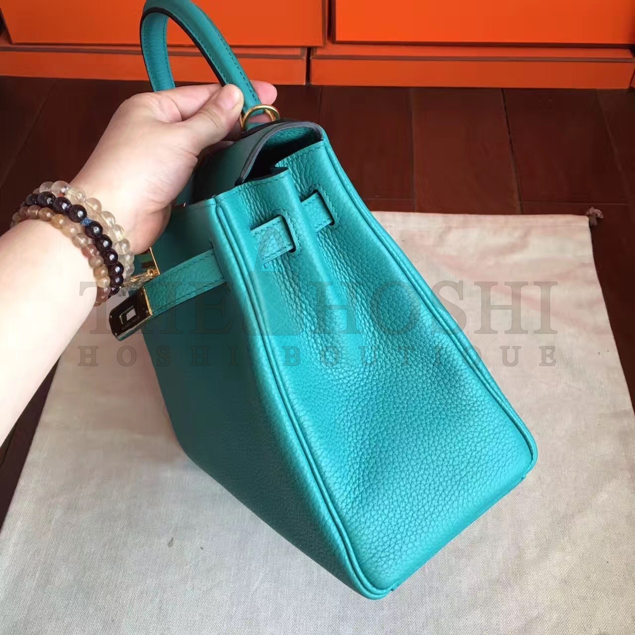 H**me5 Blue Paon Clemence Kelly Retourne 32cm Handmade Bag Master Quality