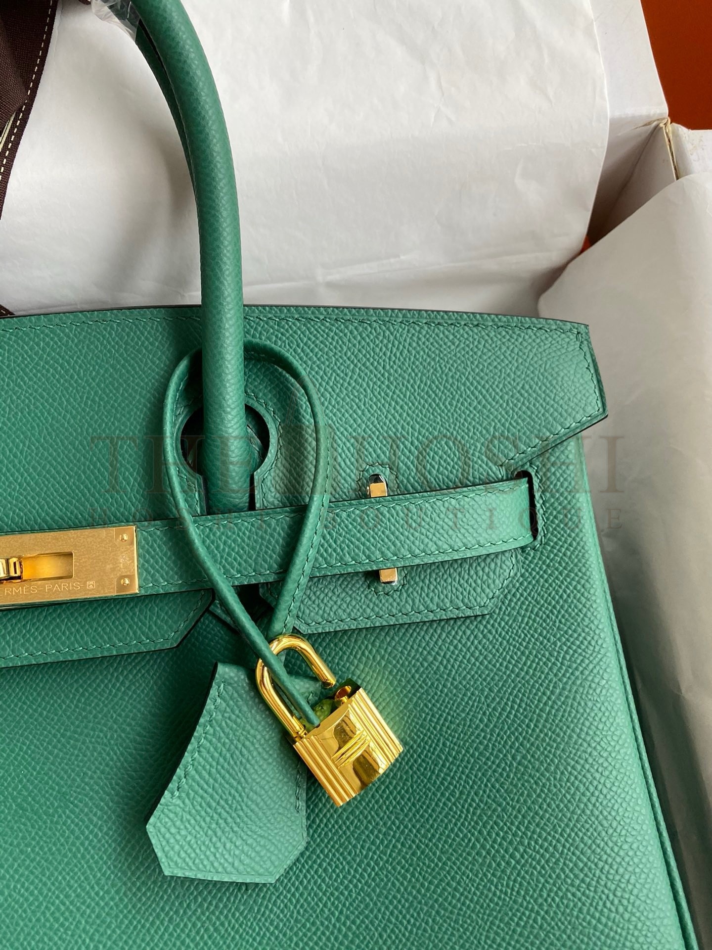 H**me5 Birkin 30 Retourne Handmade Bag In Malachite Epsom Calfskin Master Quality