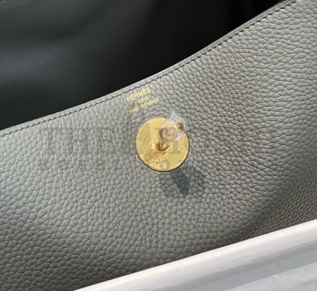 H**me5 Lindy 26cm Bag In Gris Meyer Clemence Leather GHW Master Quality