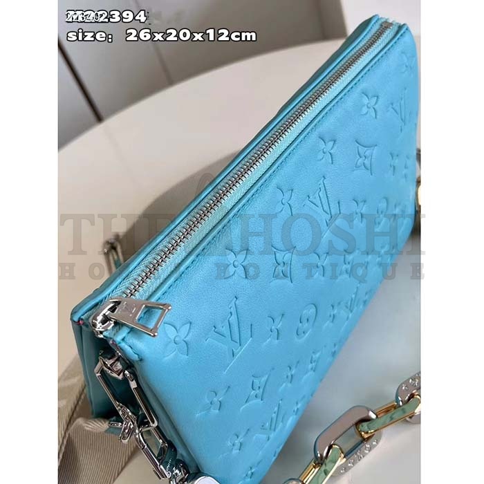 L0vis Vvtt0n LV Women Coussin PM Handbag Azure Blue Lambskin Calfskin Master Quality
