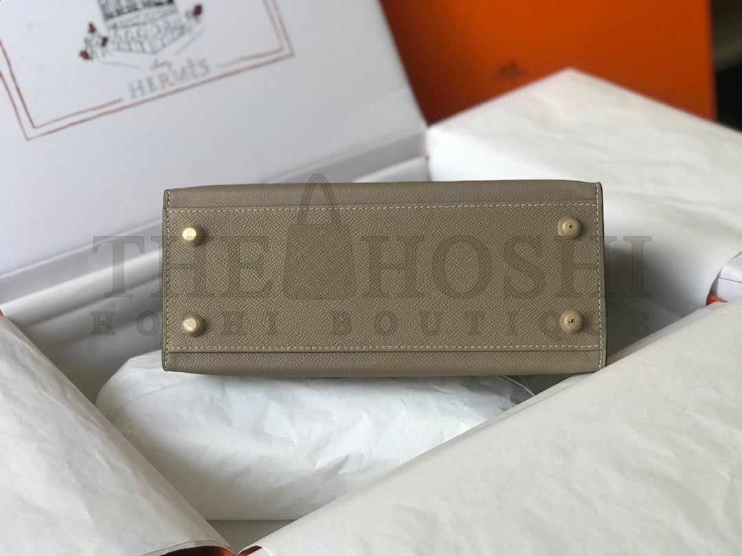 H**me5 Kelly 28cm Sellier Bag in Gris Tourterelle Epsom Calfskin GHW Master Quality