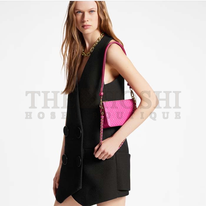 L0vis Vvtt0n LV Women Lexington Pouch Rose Pink Monogram-Embossed Calf Leather Master Quality