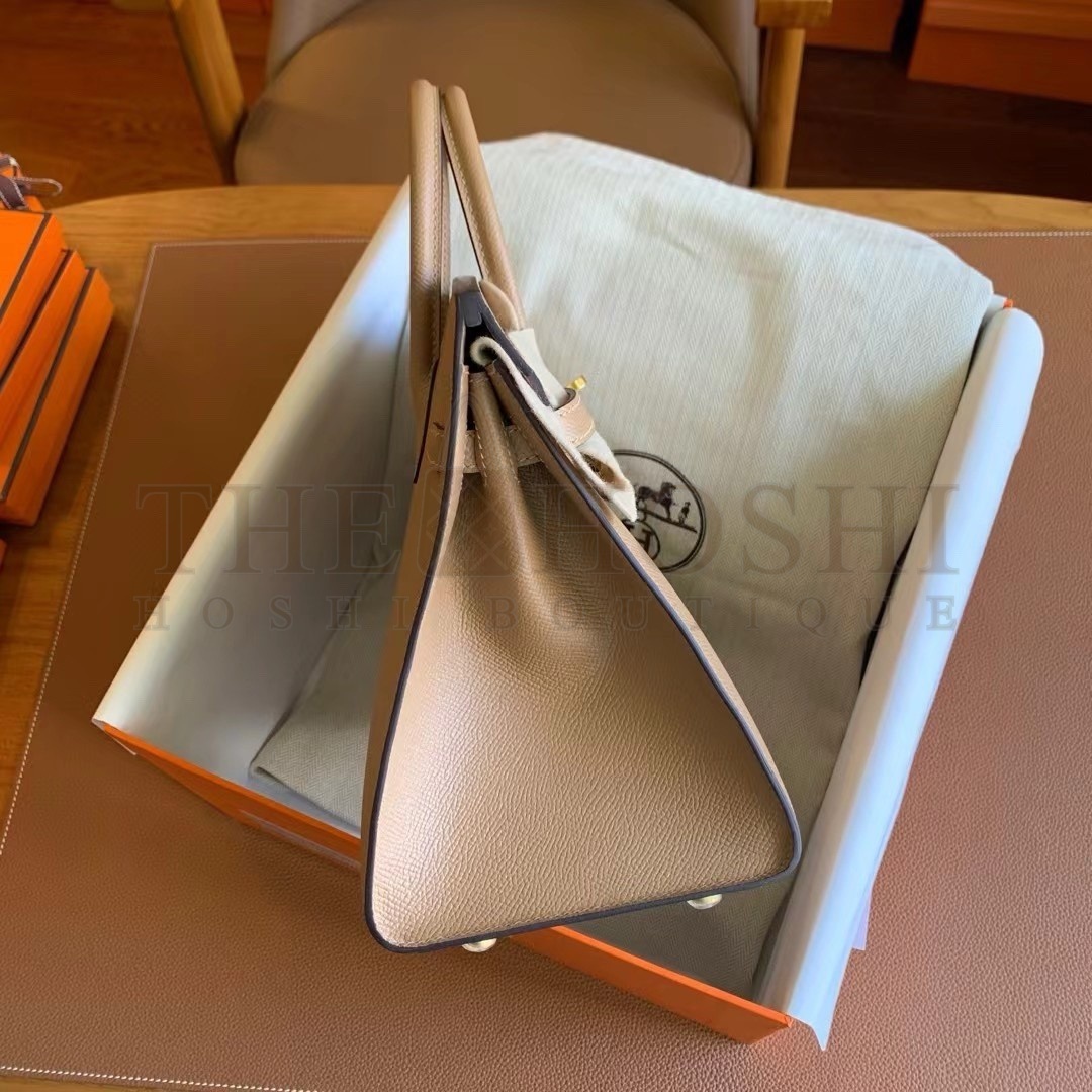 H**me5 Birkin 25 Sellier Handmade Bag In Chai Epsom Calfskin Master Quality