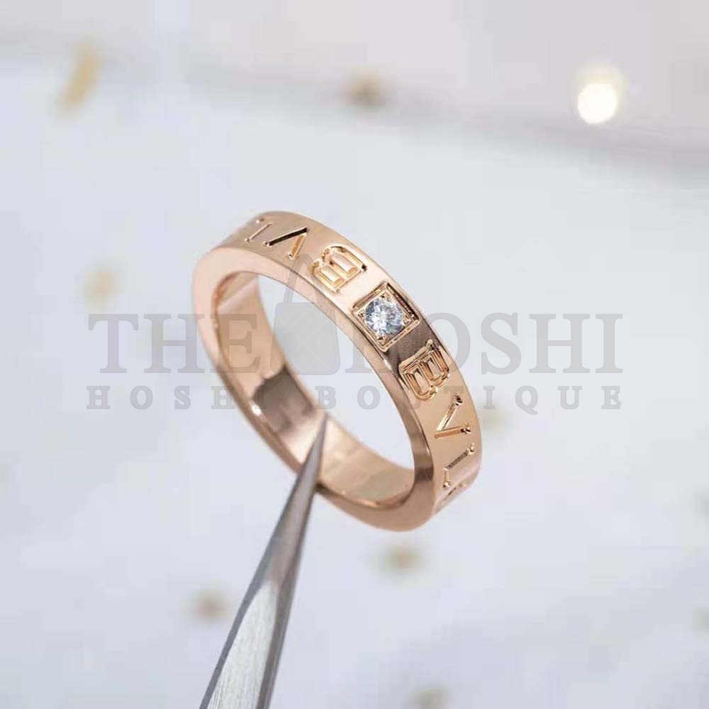 Bv1g*ai Women Bv1g*ai Bv1g*ai Ring 18 KT Rose Gold Ring with D1am0nd Master Quality