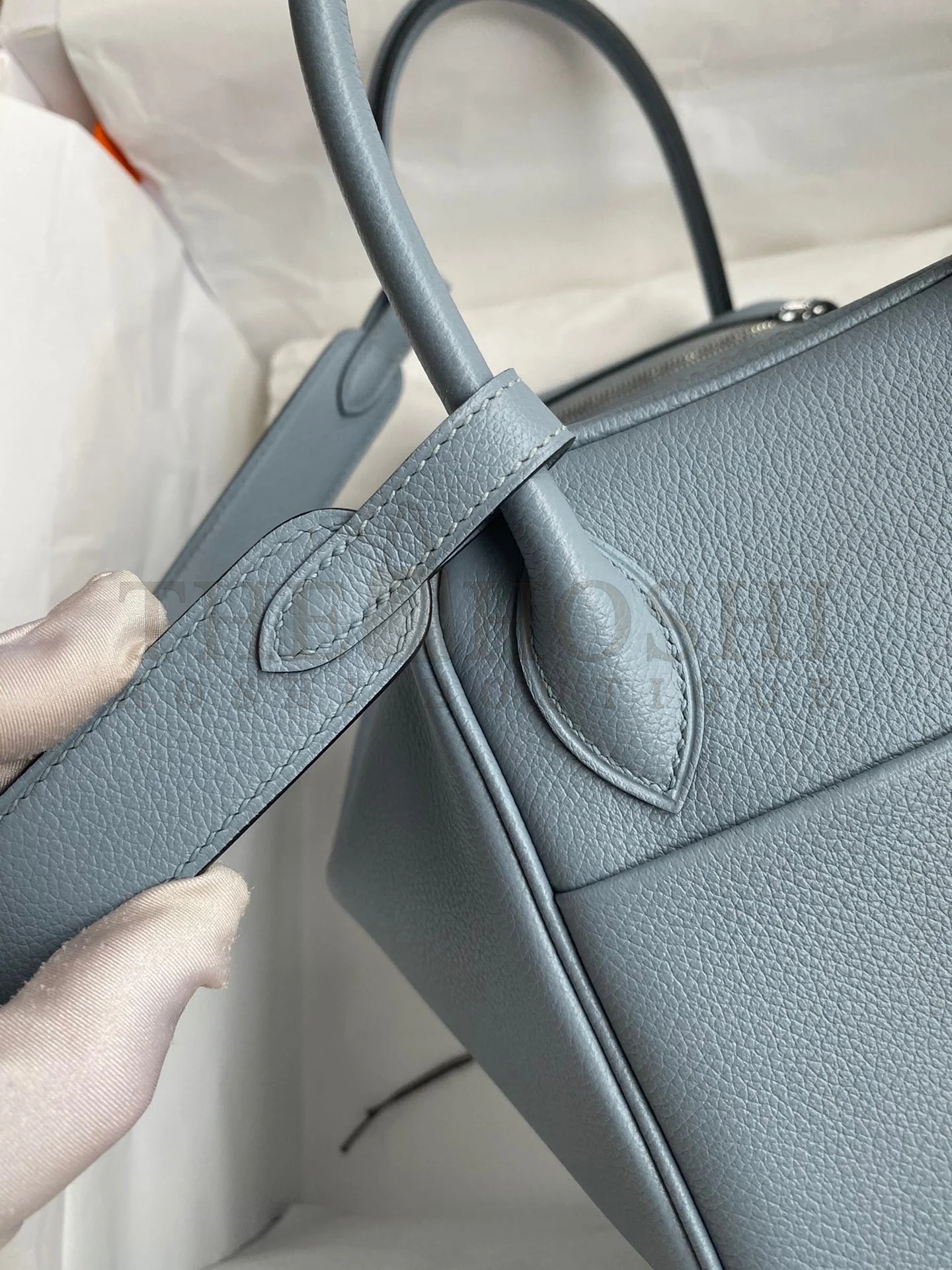 H**me5 Lindy 26 Handmade Bag In Blue Lin Evercolor Leather Master Quality