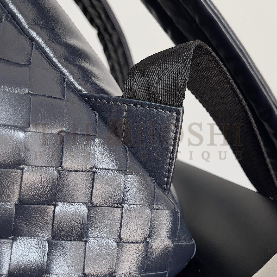 B0tt*ga Ven*ta Small Backpack In Dark Blue Intrecciato Calfskin Master Quality