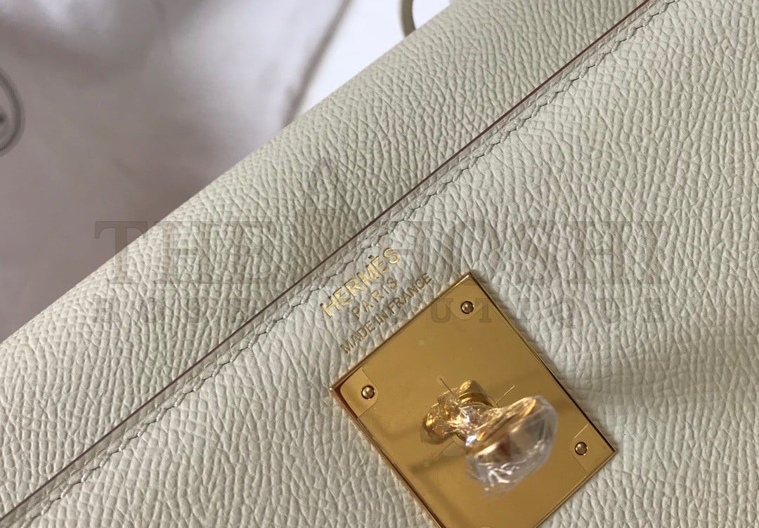 H**me5 Kelly 25cm Sellier Bag in Craie Epsom Calfskin GHW Master Quality