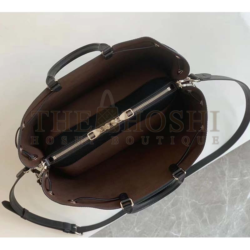 L0vis Vvtt0n LV Women Bella Tote Black Mahina Perforated Calfskin Master Quality