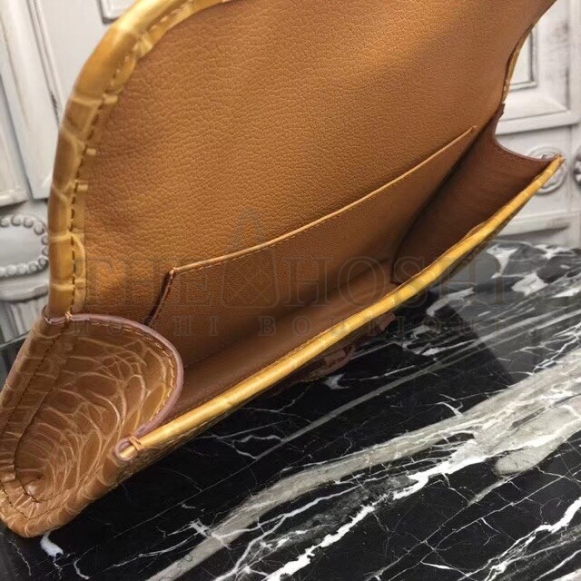 H**me5 Jige Elan 29 Clutch In Camarel Crocodile Leather Master Quality