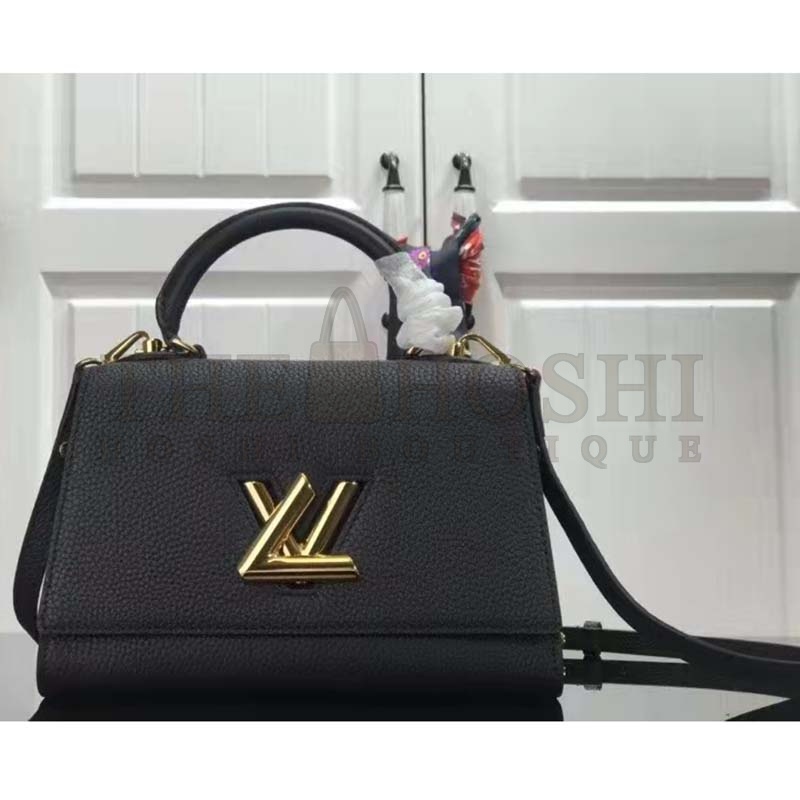L0vis Vvtt0n LV Women Twist One Handle BB Handbag Black Taurillon Cowhide Master Quality