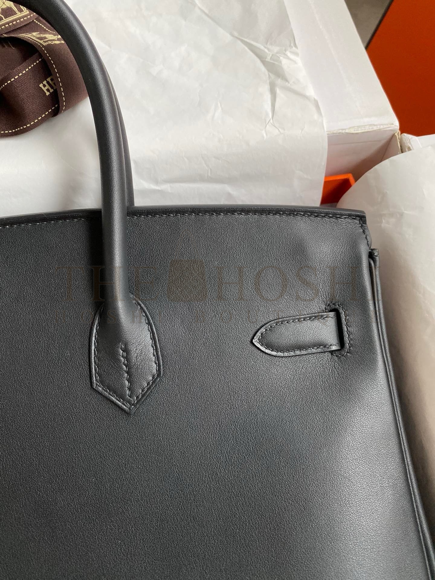 H**me5 Birkin 35 Retourne Handmade Bag in Black Swift Leather Master Quality