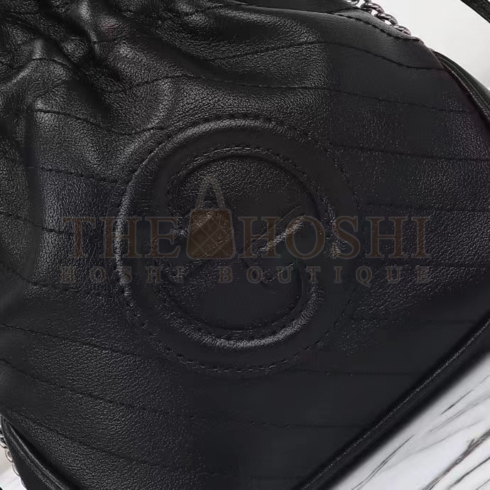 Gvc*1 Women GG Blondie Mini Bucket Bag Black Leather Round Interlocking G Master Quality